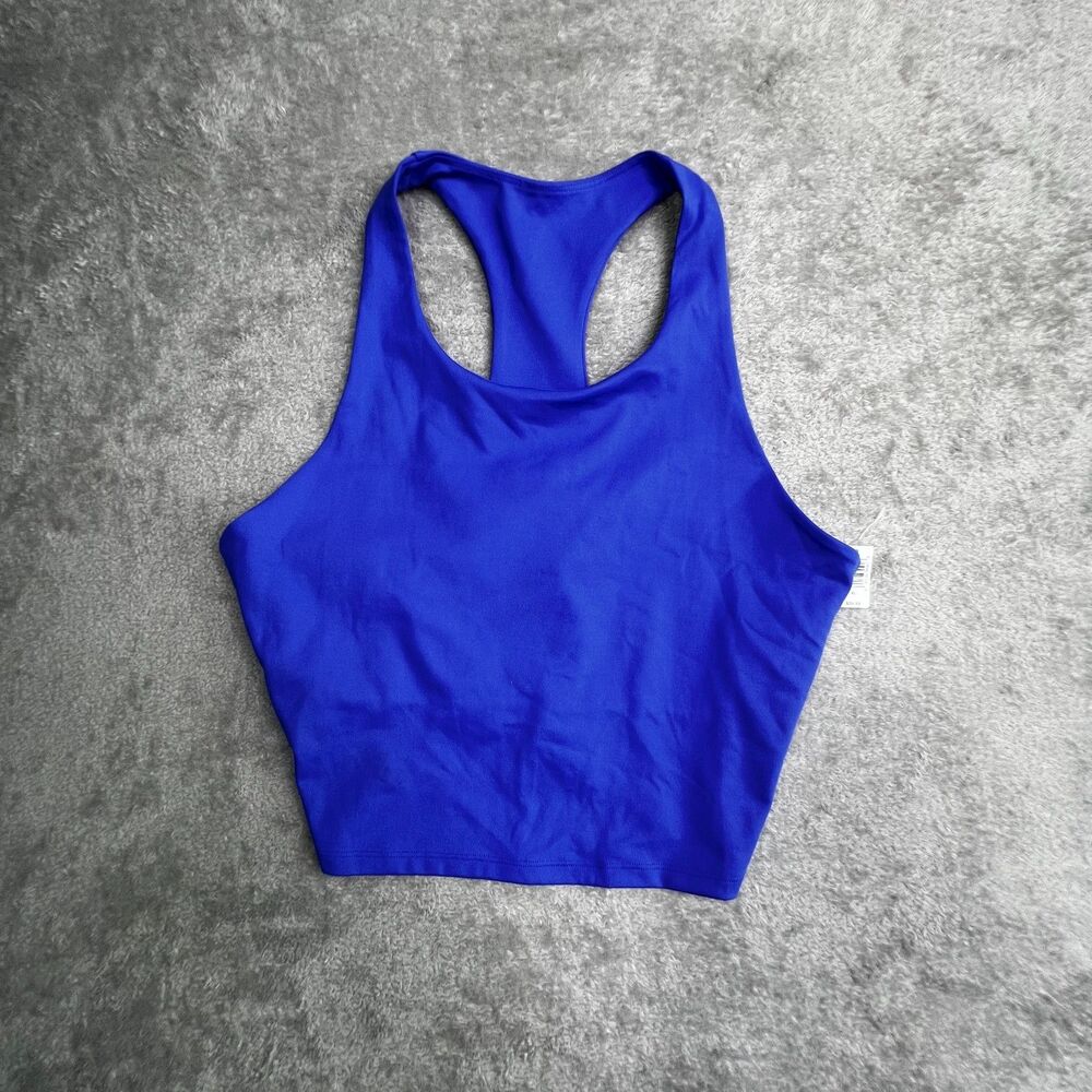 Gap Fit High Neck Brami Bra Womens XL Blue Stretch Compression Moisture Wicking